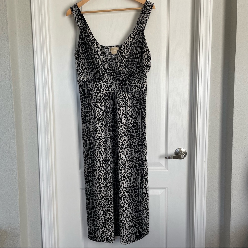 Michael Kors Leopard Print Sleeveless Maxi Dress Women's Size 1X